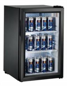 מקרר משרדי 70 ליטר Microcooler דלת שקופה , בצבע שחור ! 