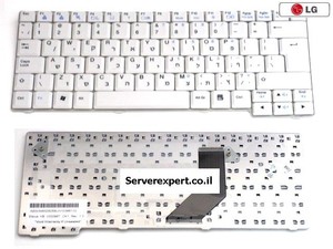 מקלדת למחשב נייד אל.גי כולל עברית LG E200 / E300 / E310 / R200 White Keyboard אל ג'י