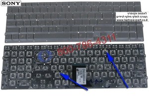 מקלדת למחשב נייד סוני צבע כסוף Sony VPCCB / VPC-CB laptop keyboard, silver 9Z.N6CBF.101 / 148955161