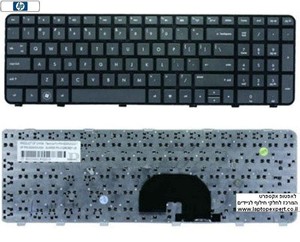 מקלדת למחשב נייד כולל חריטה בעברית HP Pavilion DV6-6000 Laptop Keyboard 640436-001 ,  640436-BB1 ,  640436-BB1 , 634139-BB1