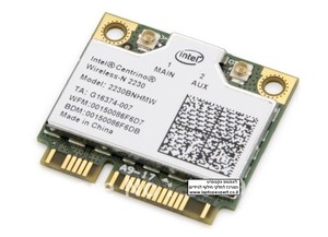 כרטיס רשת פנימי למחשב נייד Intel Centrino 2230BNHMW IEEE 802.11n Mini PCI Express Bluetooth 4.0 Wi-Fi אינטל