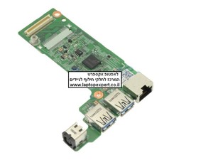 כרטיס שקע טעינה לנייד דל כולל יציאות יו.אס.בי Dell Vostro 3350 DC Power Jack / USB / RJ-45 IO Circuit Board - No WWAN - 4V26W