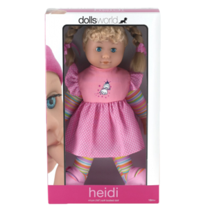 בובה היידי עם שמלה ורודה 41 ס"מ עולם הב-בובה סקאל