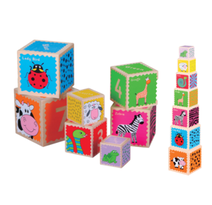 מגדל קוביות מעץ 7 חלקים ענטל