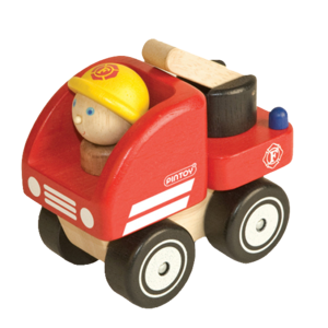 מיני כבאית עם כבאי מעץ ענטל