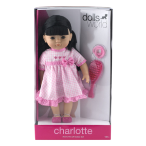 בובה 36 ס"מ שיער שחור + מברשת סקאל