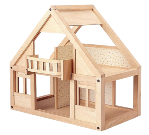 בית בובות מעץ טבעי ענטל