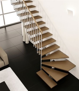 מדרגות קלות מודולאריות עם מעקה חוטי נירוסטה 