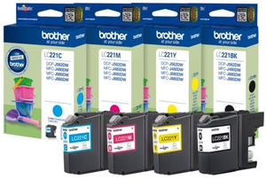 LC221\BK\Y\M\C סט דיו למדפסת MFCJ480DW ברדר