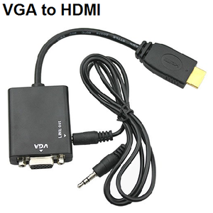 מתאם חיבור VGA to HDMI, עם אודיו, אורך 20 ס"מ