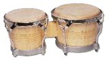 זוג תופי בונגוס מעץ חלילית