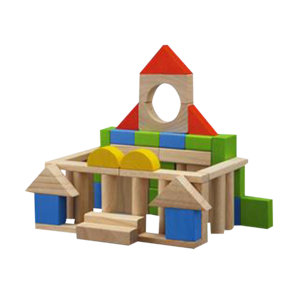 קוביות עץ צבעוניות - 50 חלקים ענטל