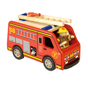 כבאית קטנה עץ עם כבאי ענטל