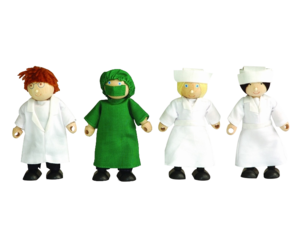 בובות צוות רפואי מעץ ענטל