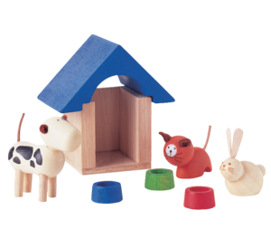 חיות לבית בובות מעץ ענטל