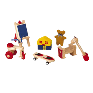 אביזרי משחק לבית בובות מעץ ענטל