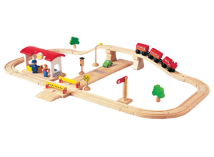 סט מסילות רכבת וכבישים מעץ (38 חלקים) ענטל