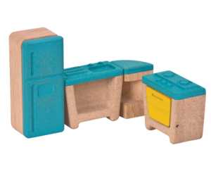 מטבח לבית בובות פלאנווד עץ ממוחזר ענטל