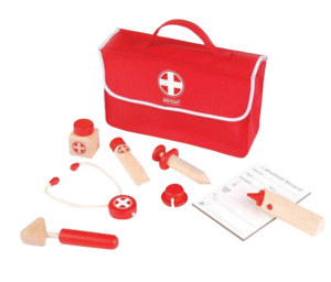 סט כלי רופא מעץ בתיק ענטל