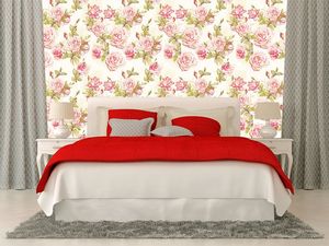 טפט קיר שושונים בורוד בהיר