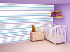 קיר פסים סגול ותכלת