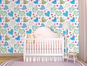 טפט קיר איור לבבות קטנים וגדולים