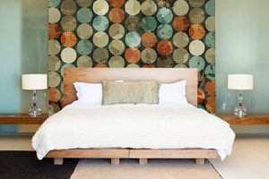 טפט קיר עגולים כתום / תכלת / אפור