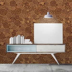 טפט Pattern פיתולים על רקע חום.