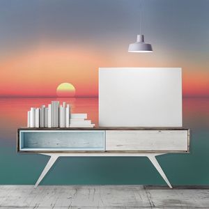 טפט קיר תמונה ים ושמים בשקיעה.