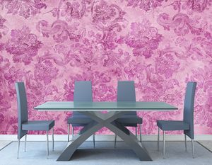 טפט קיר פרחים בסגול על רקע סגול