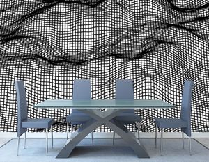 טפט קיר רשת מפותלת על רקע לבן