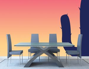 טפט קיר קקטוס בשקיעה