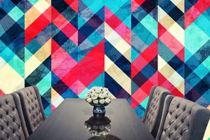 טפט קיר פסים אלכסוני צבעוני