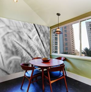 טפט קיר צילום ענפים בשחור ולבן