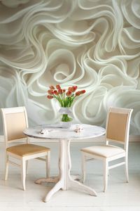 טפט קיר הפיתולים בלבן