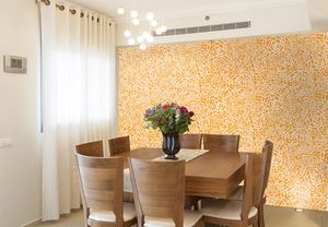 טפט Pattern פרחים בכתום וורוד