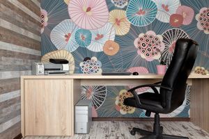 קיר איור פרחי המים.