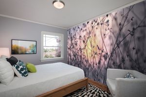 קיר צילום צמחיה בשקיעה.