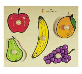 פאזל כפתור עץ פירות דורון לילד