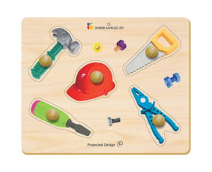 פאזל כפתור עץ כלי עבודה ריאלי דורון לילד