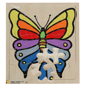 פאזל כפתור עץ פרפר דורון לילד