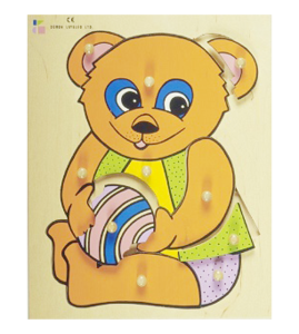 פאזל כפתור עץ דובי דורון לילד