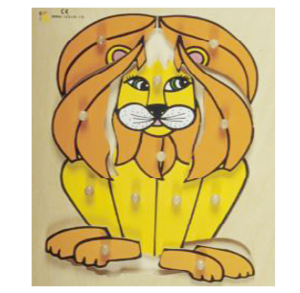 פאזל כפתור עץ אריה דורון לילד