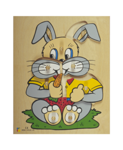 פאזל כפתור עץ שפן דורון לילד