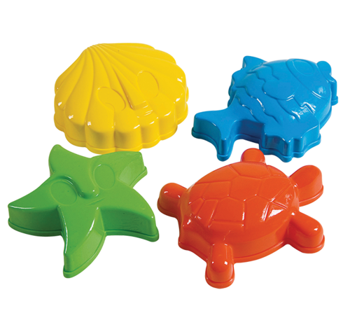 סט 4 תבניות לחול ברשת מגוון צורות פיירפליי