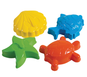 סט 4 תבניות לחול ברשת מגוון צורות פיירפליי