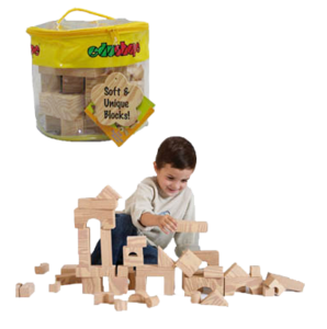 קוביות דמוי עץ רכות 80 יח' פיירפליי