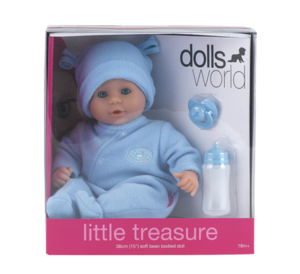 בובה אוצר קטן 36 ס"מ בגד תכלת סקאל