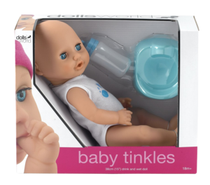 בובה בן 38 ס"מ + סיר ובקבוק בגד גוף תכלת סקאל