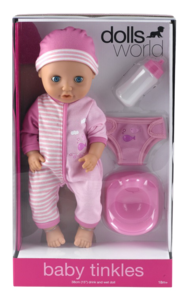 בובה בת 38 ס"מ + סיר ובקבוק פיג'מה ורודה סקאל